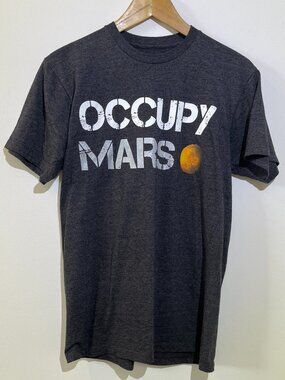 SpaceX Occupy Mars rocket Charcoal plantet Cotton T-Shirt Women's M sparkle